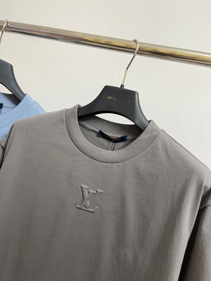 Louis Vuitton Embossed Logo Cotton T-Shirt - Light Blue and Charcoal Grey