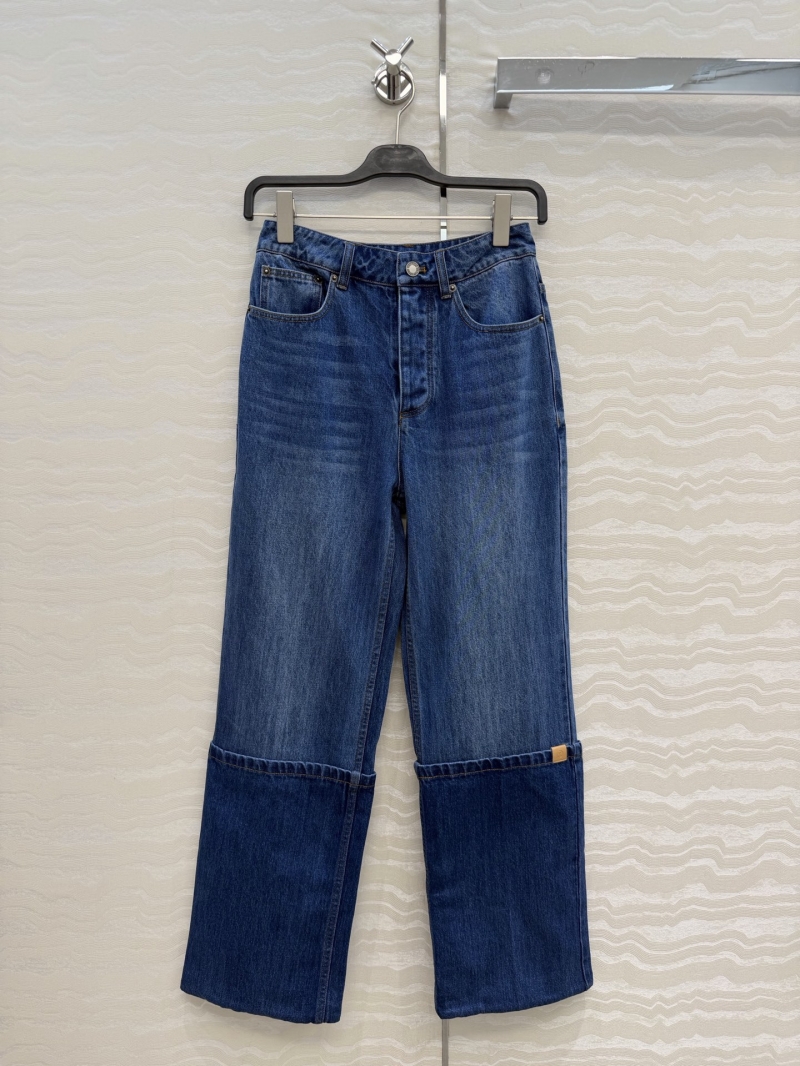 Louis Vuitton BOURGEOISE Series Custom Denim Straight-Leg Jeans in Washed Blue