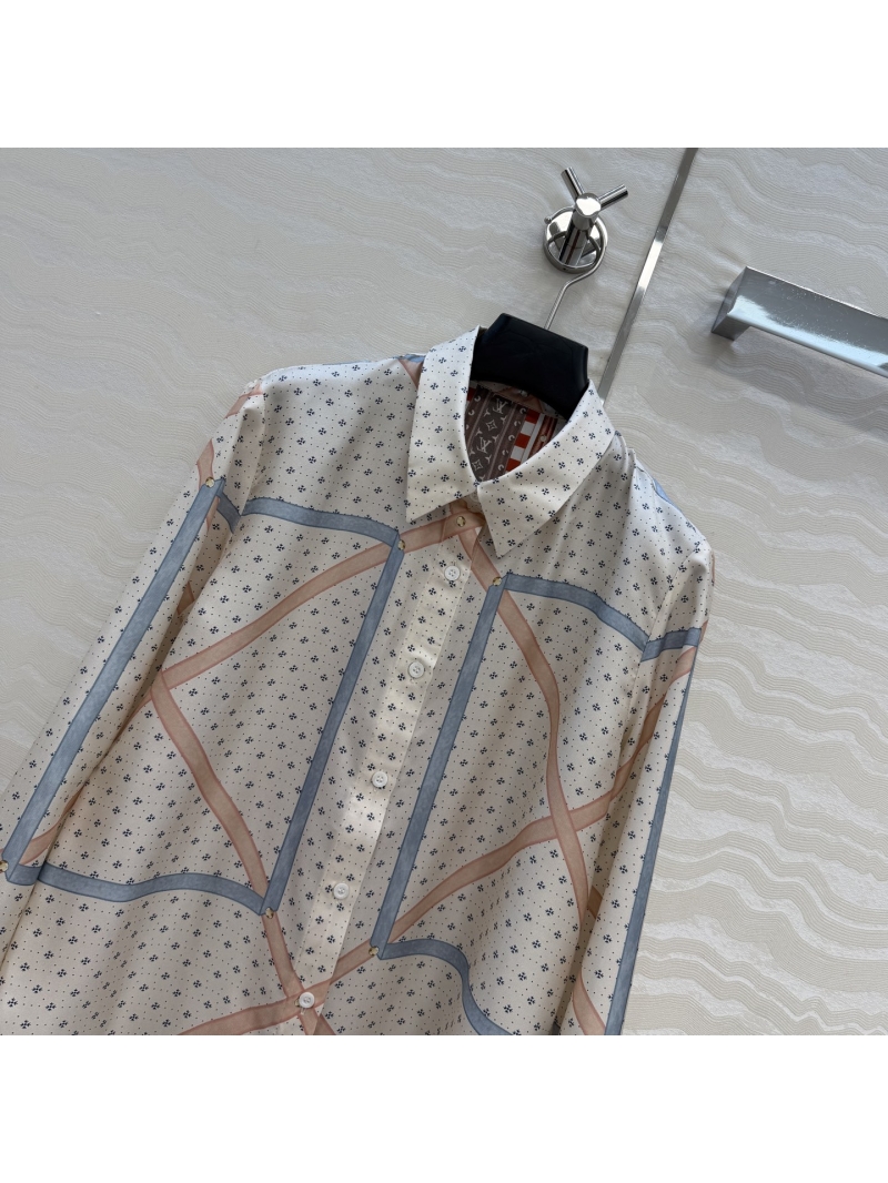 Louis Vuitton Monogram Placed-Print 100% Silk Twill Shirt