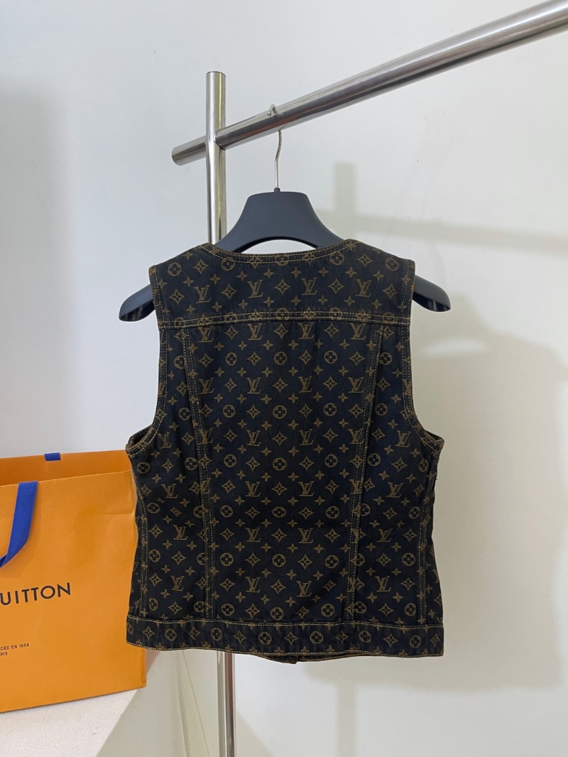 Louis Vuitton Romantique Monogram Tailored Denim Vest in Indigo