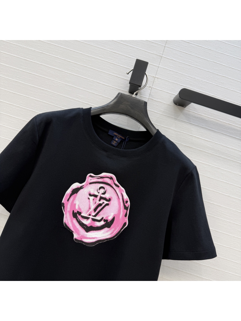Louis Vuitton Signature Cotton Wax Seal Anchor Logo Cropped T-Shirt