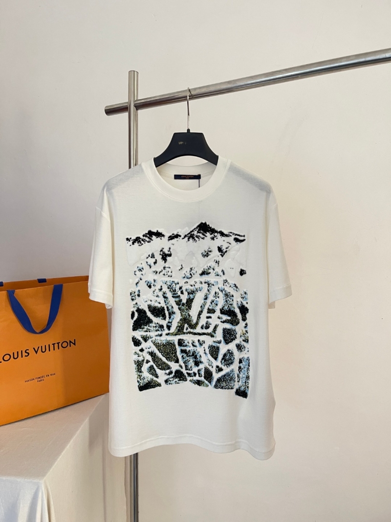 Louis Vuitton LV Mountain Fil Coupé Jacquard T-Shirt in Cream