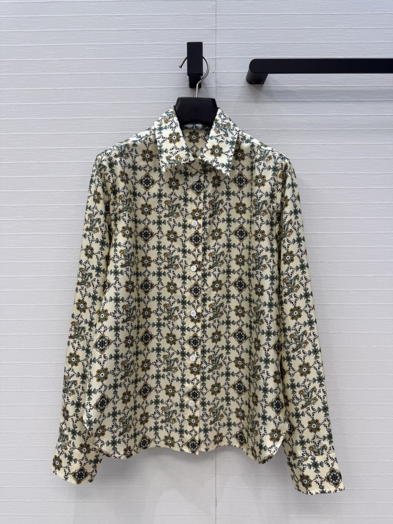 Louis Vuitton Vintage Monogram Print 100% Silk Twill Shirt