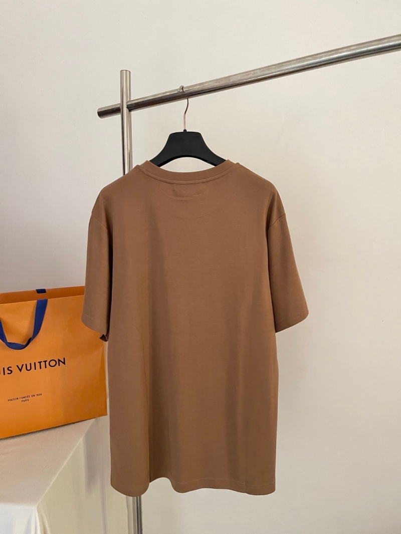 Louis Vuitton Signature Ribbon Script Logo T-Shirt in Tobacco Camel