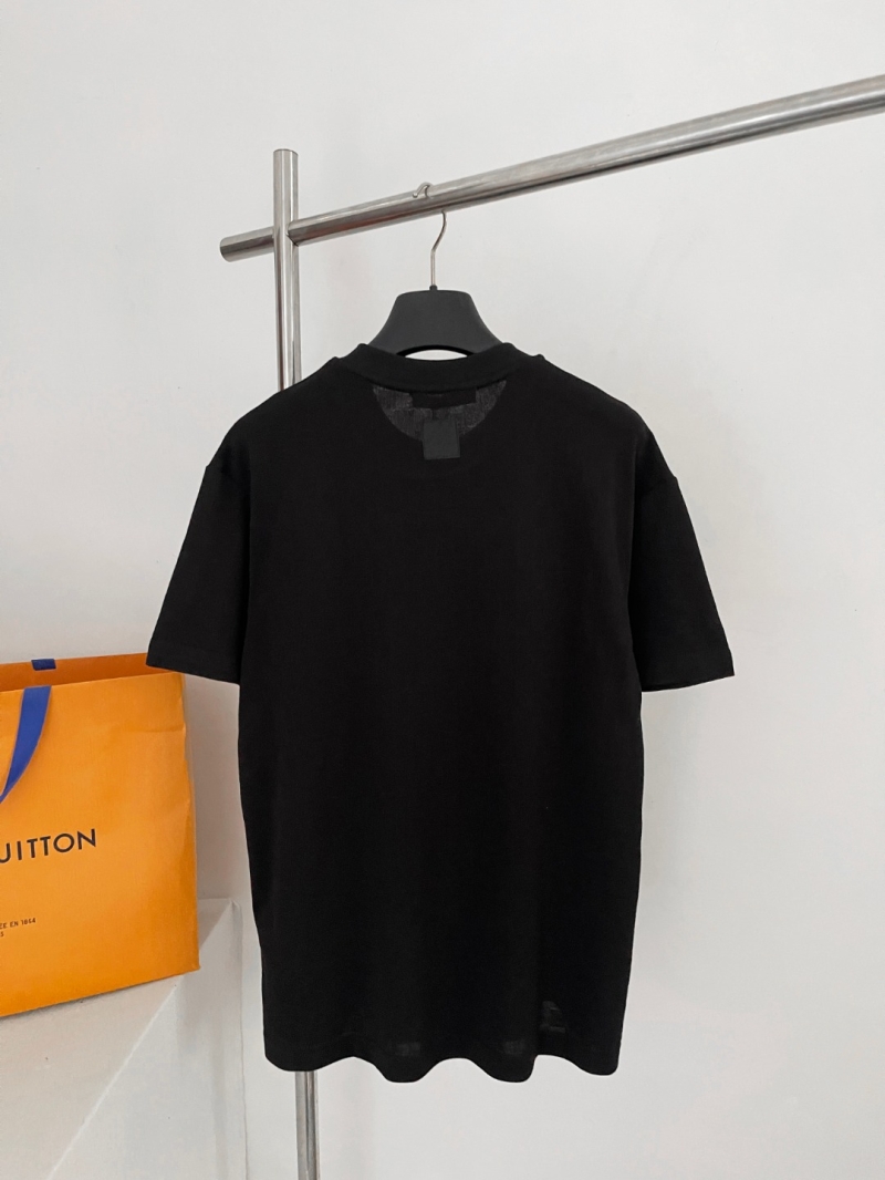 Louis Vuitton Tonal Floral Monogram Black Cotton T-Shirt