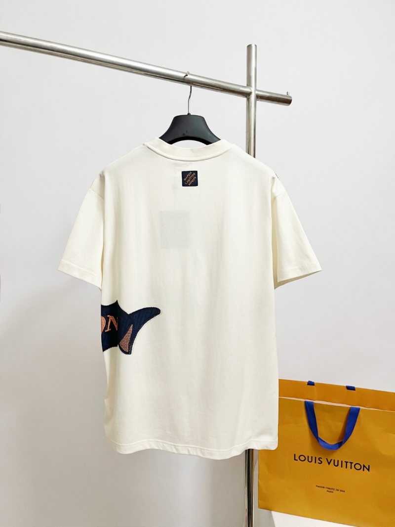 Louis Vuitton Club Flag Jacquard Cotton T-Shirt in Cream - Nautical Inspired Short Sleeve Tee