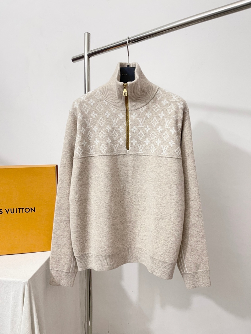 Louis Vuitton Wool Blend Monogram Half-Zip Sweater