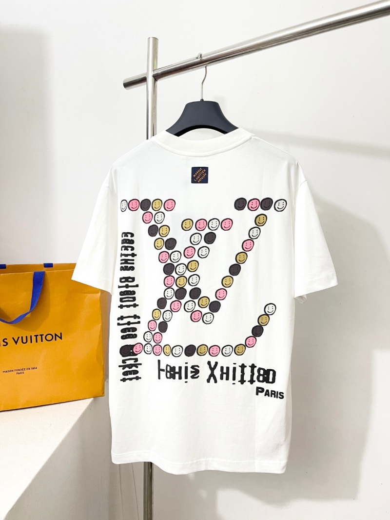 Louis Vuitton Smiley Face Monogram Graphic Cotton T-Shirt in White