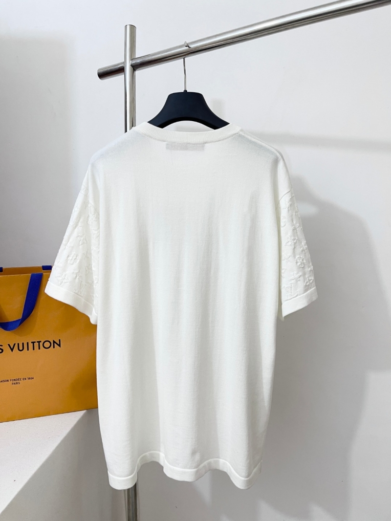 Louis Vuitton Monogram Jacquard Sleeve Knit T-Shirt in Optical White