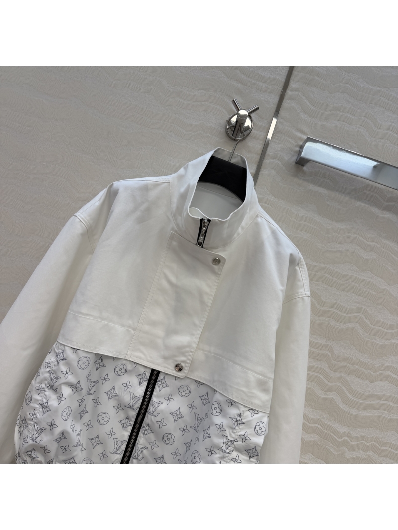 Louis Vuitton Flight Mode Monogram Patchwork Layered Jacket in White and Grey