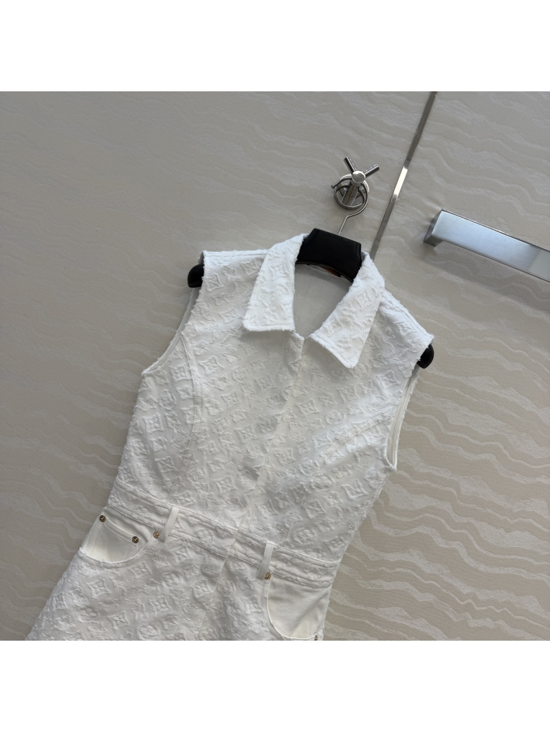 Louis Vuitton Monogram Jacquard White Denim Mini Dress