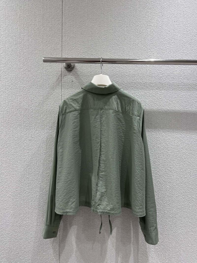 Loewe 25SS Avocado Green Embroidered Cotton Poplin Shirt