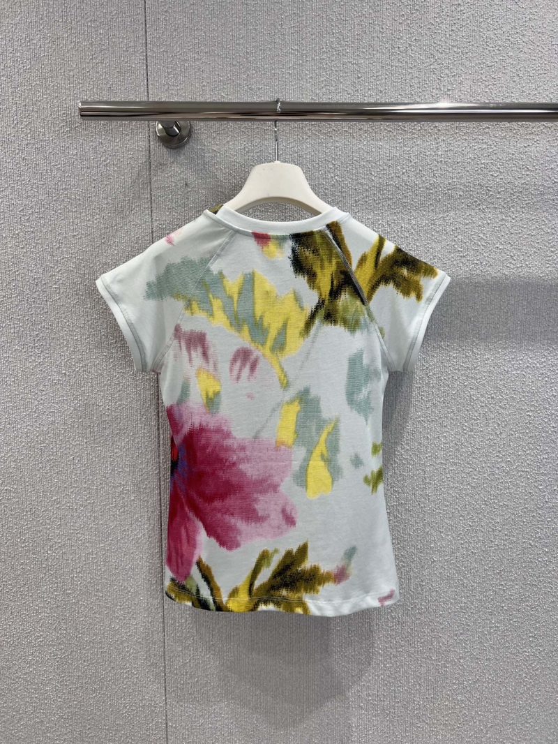 Loewe Spring/Summer 2025 Floral Tie-Dye Crew Neck T-Shirt - Exclusive Slim Fit Design