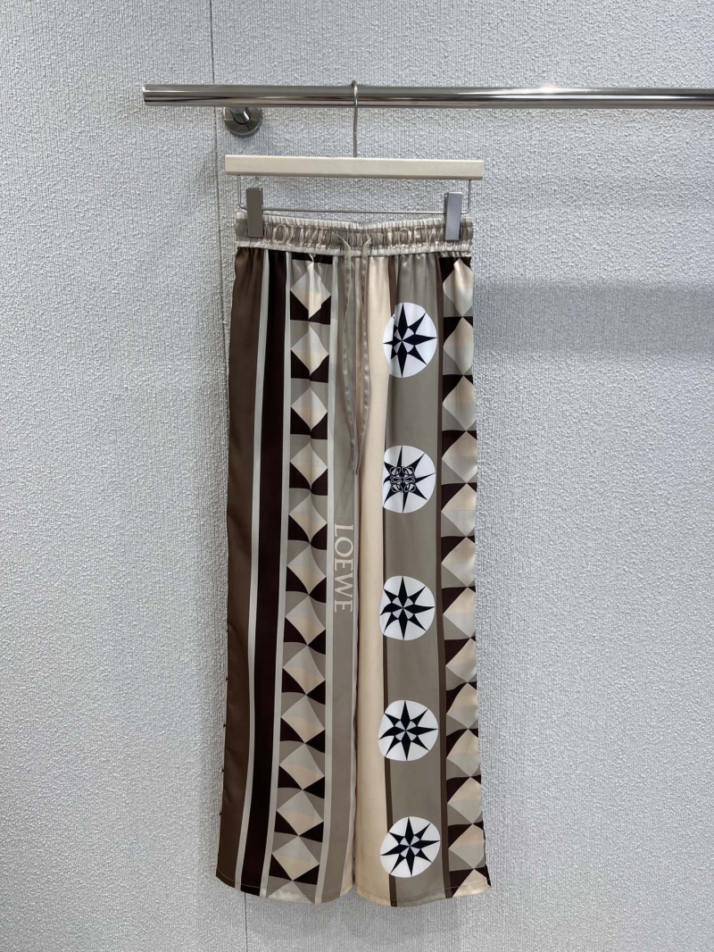 Loewe 25SS Spring Summer Geometric Contrast Print Elastic Waist Casual Pants - Exclusive Edition