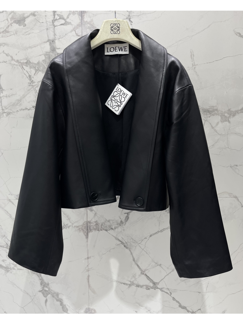 Loewe Luxe Lambskin Jacket with Hidden Lobster Clasp