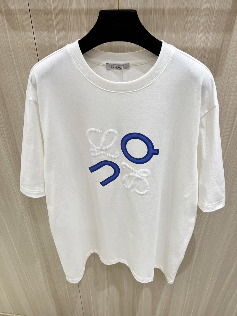 LOEWE Luxe Short Sleeve T-Shirt with Embossed Lettering