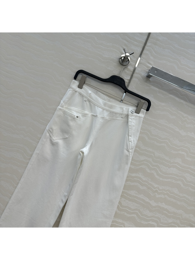 Loewe Exclusive Deconstructed Asymmetric White Denim Jeans