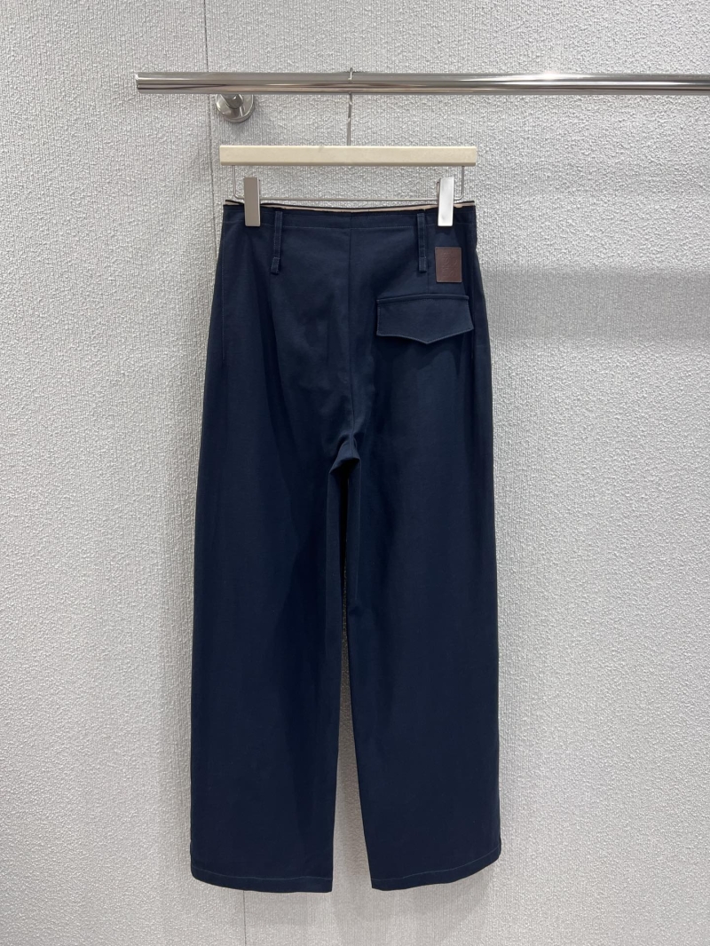 Loewe 25FW Early Autumn Contrast Waistband Casual Trousers in Deep Blue