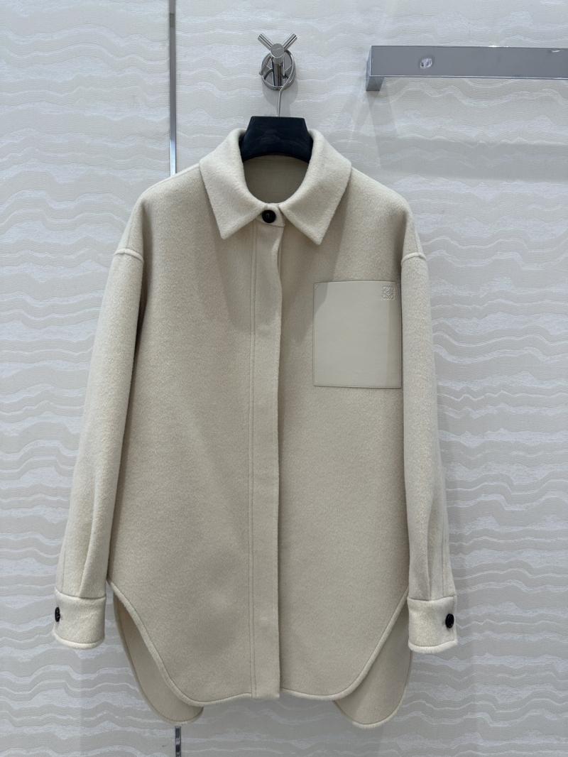 Loewe Exclusive Limited Edition Autumn Winter Handmade Double-Faced Cashmere Wool Coat in Black