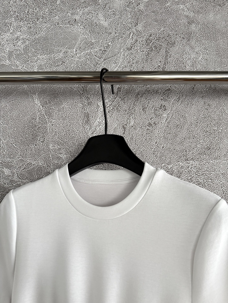 Loewe Women's Handcrafted Ruched T-Shirt, White — Exquisite Artisan Design with Asymmetrical Pleats for a Sculpted Silhouette, Luxe Cotton Blend, Tailored Fit