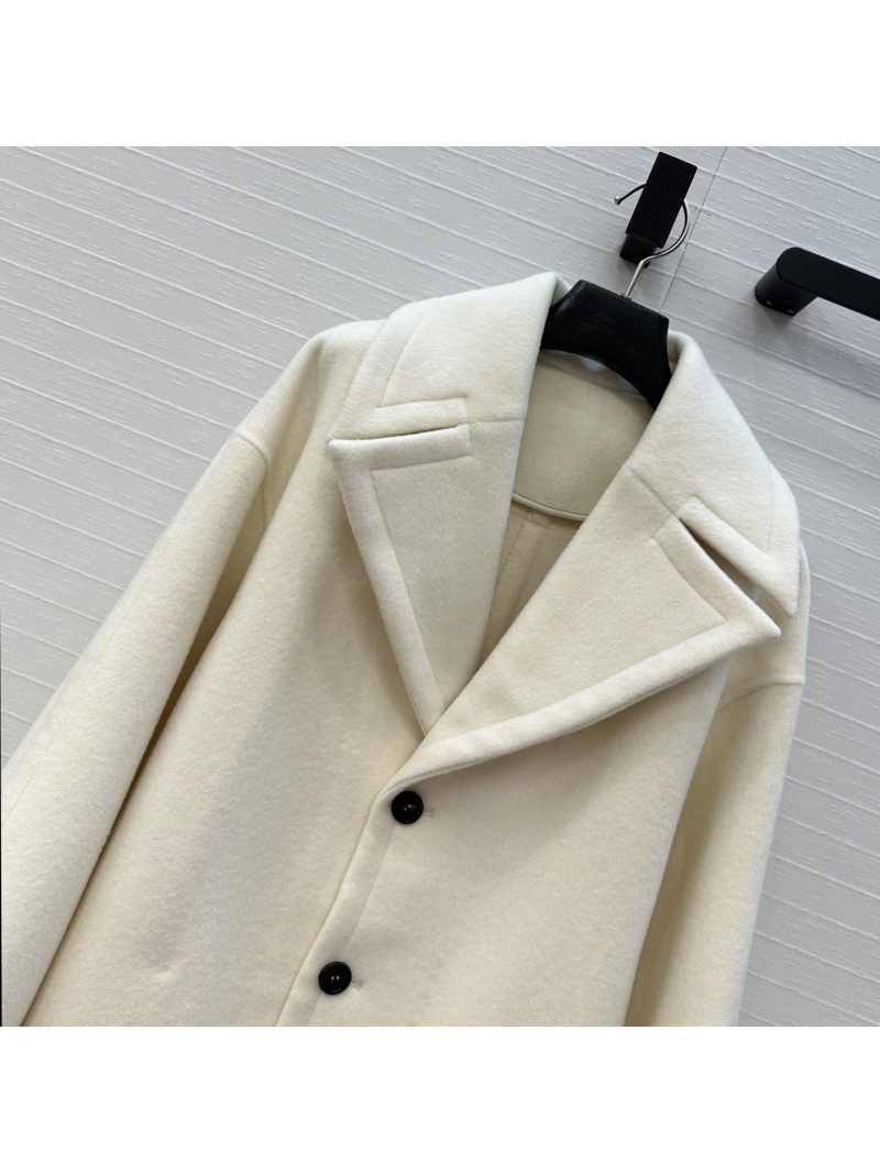 Loewe Cream Wool-Blend Cocoon Coat – Early Autumn Collection