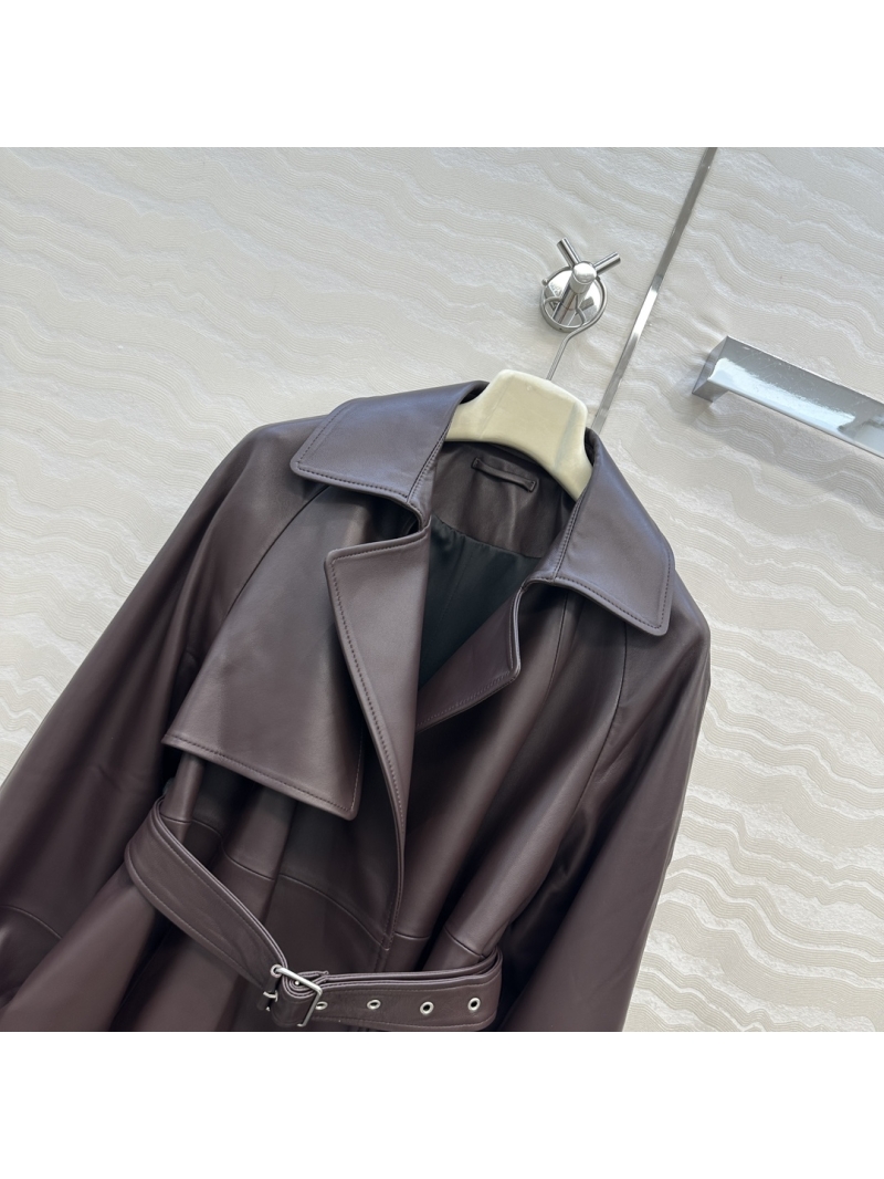 Loewe LW Vintage Modern Chic Leather Jacket in 100% Genuine Lamb Leather – Cinched Waist Balloon Silhouette