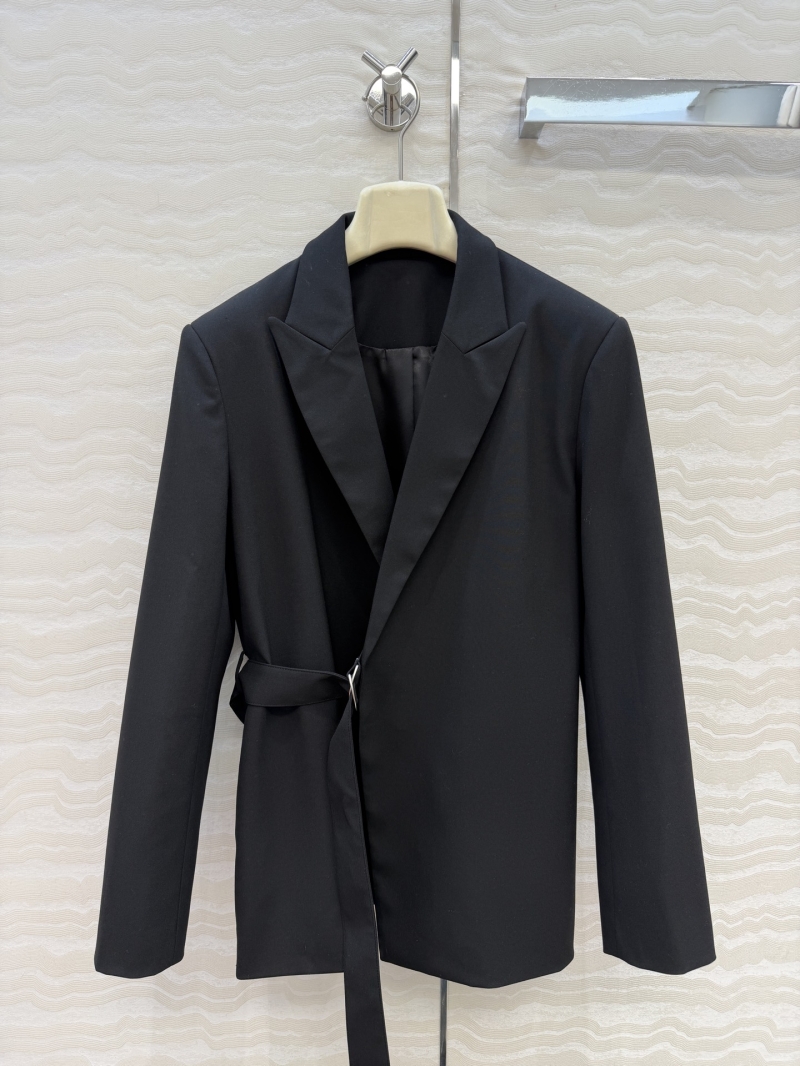 Loewe Tailored Wool-Blend Asymmetrical Blazer – Black