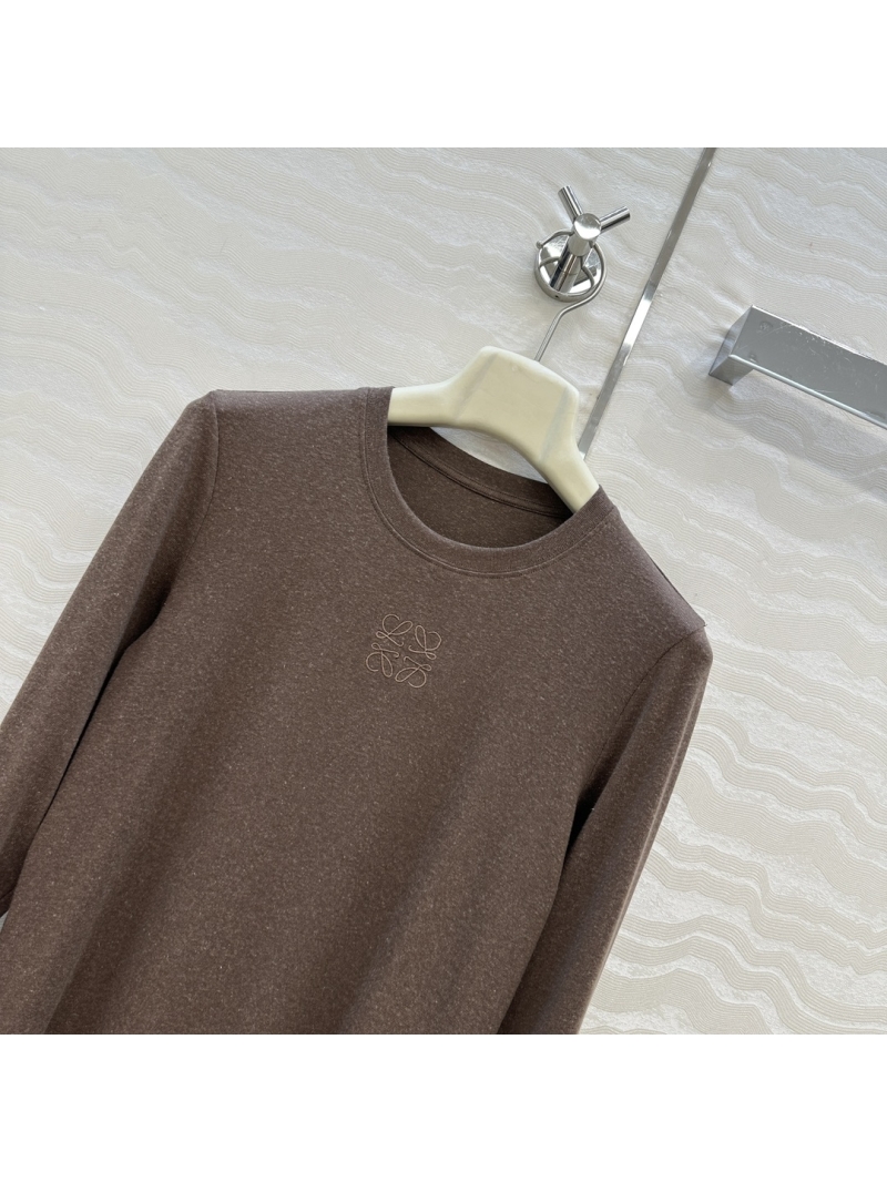 Loewe Exquisite Linen & Lyocell Ultra-Slimming Base Layer Top in Deep Mocha