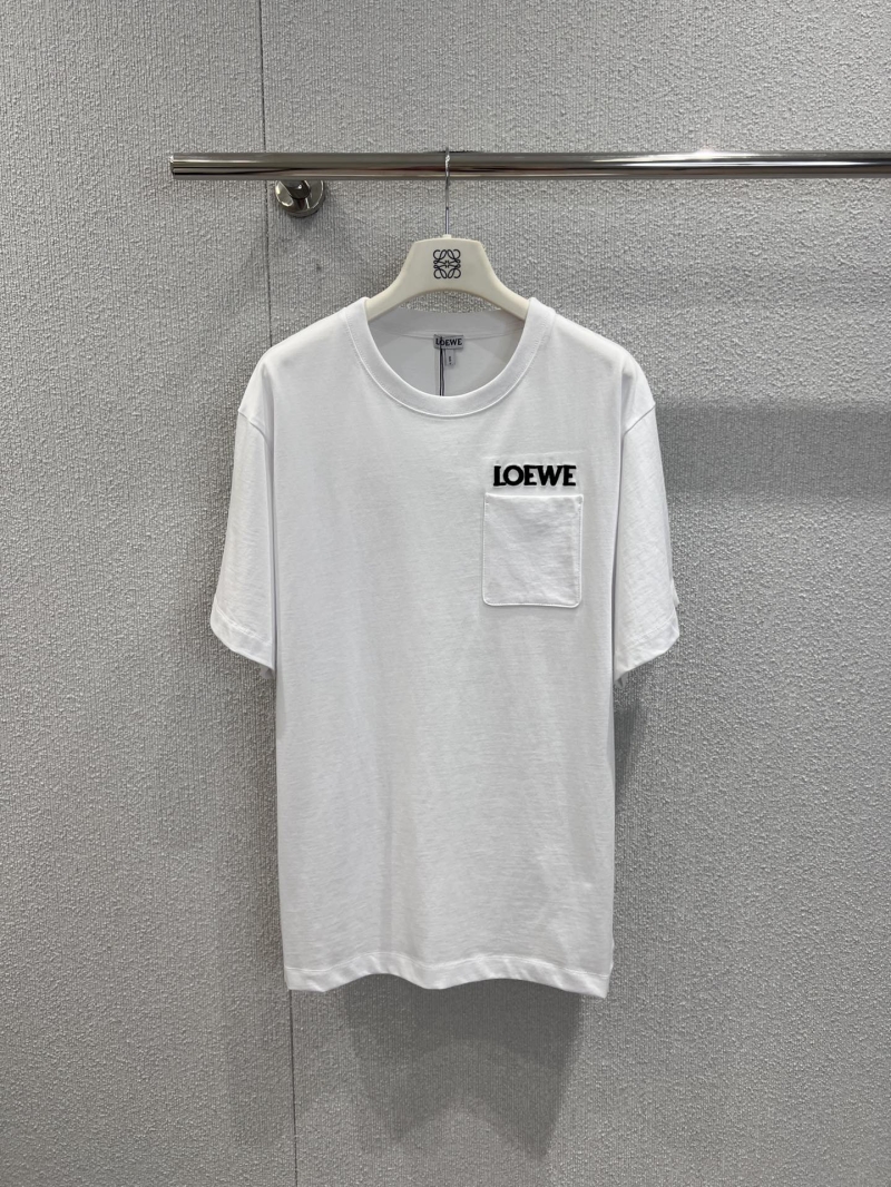 Loewe Signature Embroidered Pocket T-Shirt in Bright White
