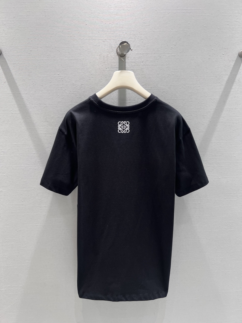Loewe Signature Anagram "HELLO!!" Combed Cotton T-Shirt in Black