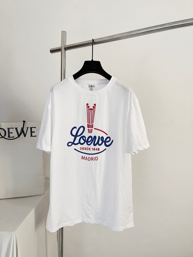 Loewe Crown Graphic Cotton Crew Neck T-Shirt in White