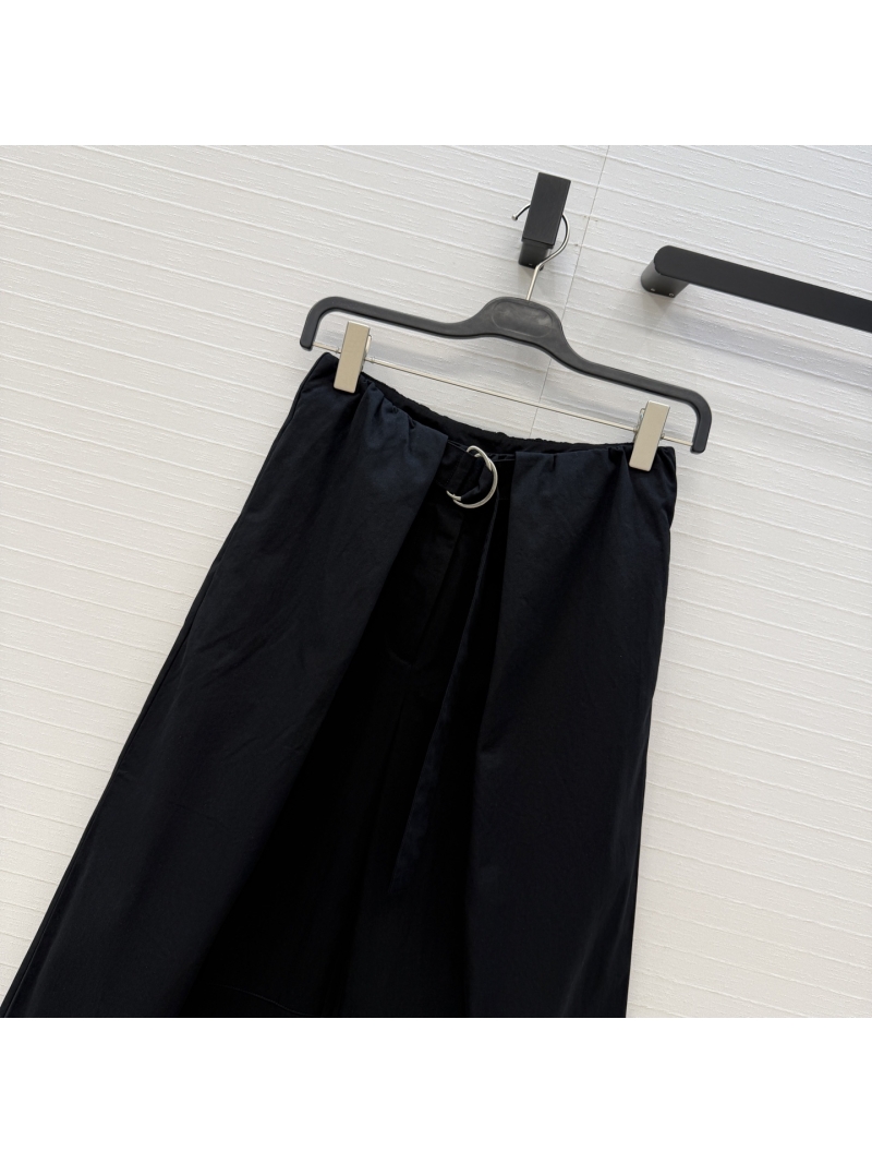 Loewe Twill Cotton Wide-Leg Trousers with Waist Pleat Detail