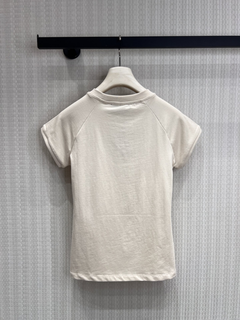 Loewe Anagram Embroidered Raglan Sleeve Slim Fit T-Shirt in Ecru