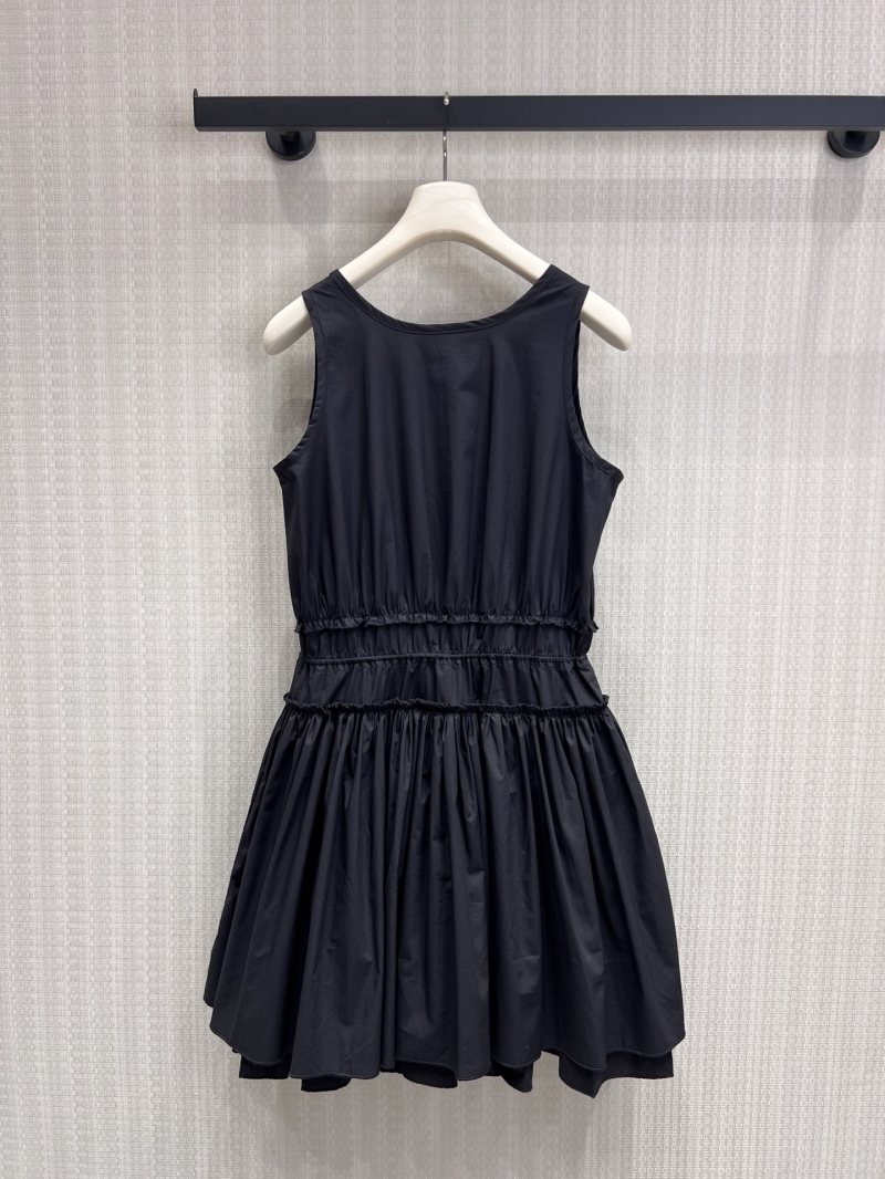 Loewe Sleeveless Drawstring Mini Dress in Black - 26SS Signature Anagram