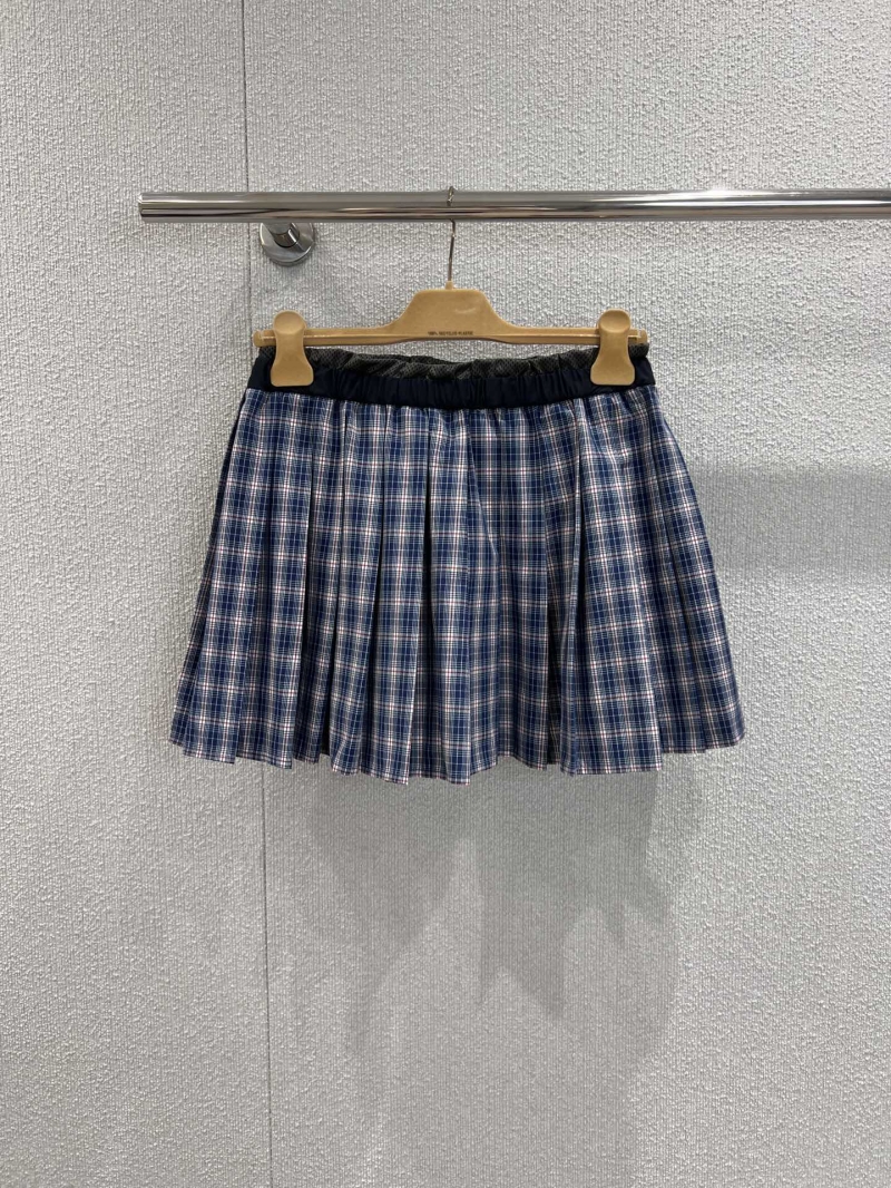 Miu Miu Exclusive Spring Summer Pleated Plaid Skirt - Limited Edition