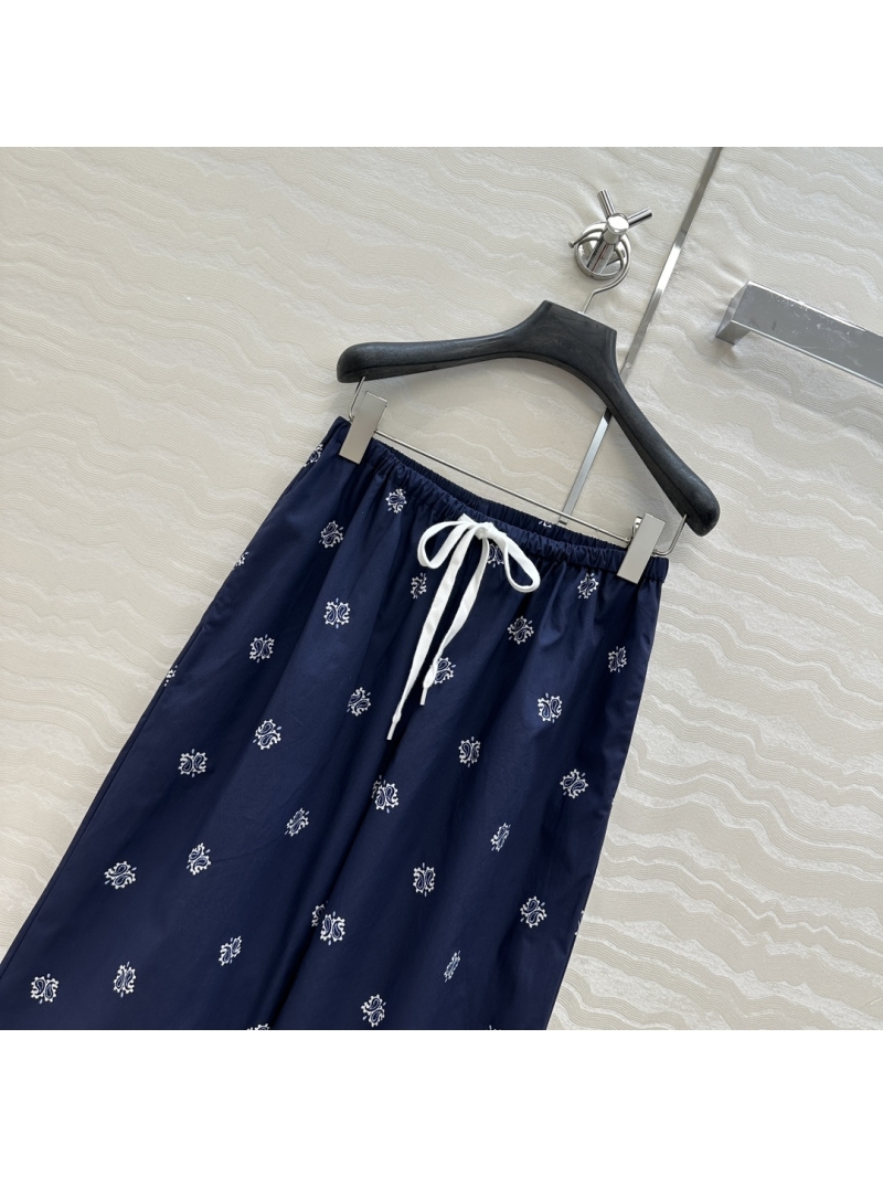 Miu Miu Exclusive Blue Hawaiian Resort Straight-Leg Cropped Pants