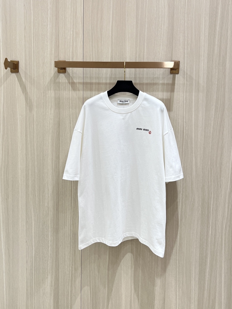 Miu Miu Unisex Spring-Summer Heavyweight T-Shirt - Luxe Cotton Comfort