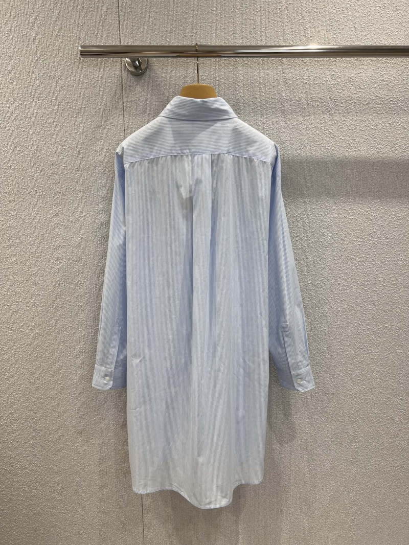 Miu Miu Exclusive Striped Boyfriend Shirt Dress - Color-Woven & Curved Hem