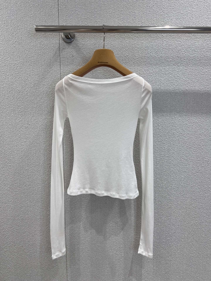 Miu Miu Spring Summer Luxe Logo One-Shoulder T-Shirt