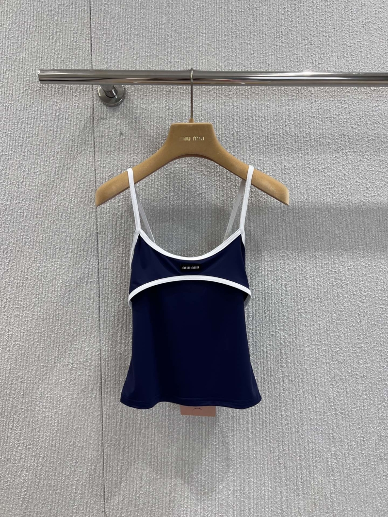 Miu Miu Spring/Summer Colorblock Sporty Tank Top - Blue & White Exclusive