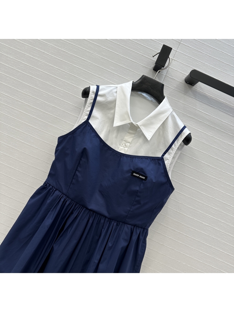 Miu Miu Elegant Faux Two-Piece Camisole Dress - Chic & Slimming