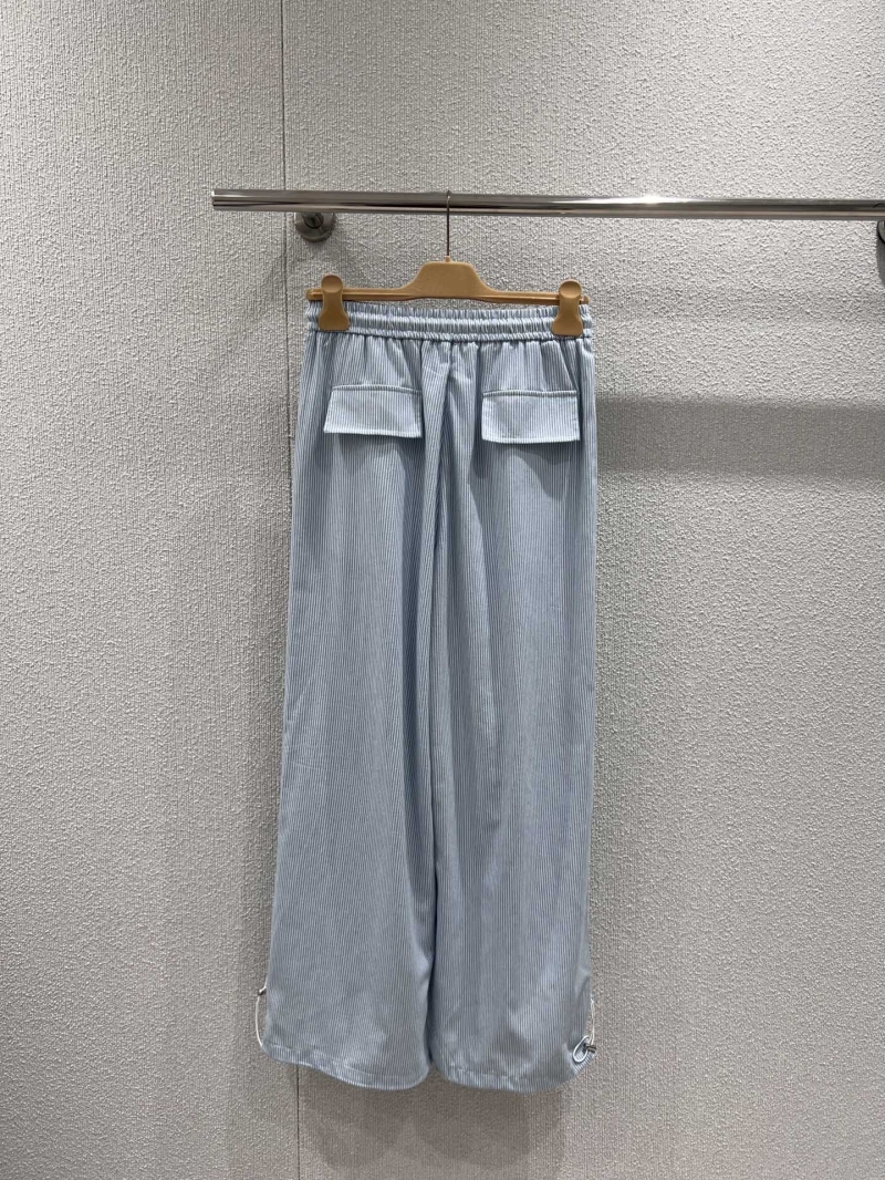 Miu Miu 25SS Spring Summer Striped Wide-Leg Pants with Letter Embroidery - Exclusive Luxe Design