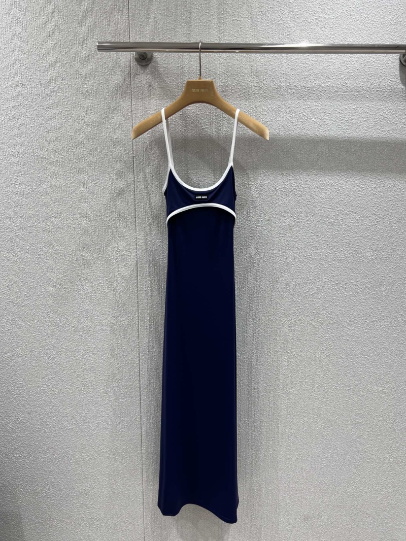 Miu Miu 25SS Blue & White Colorblock Camisole Dress - Luxe Summer Elegance