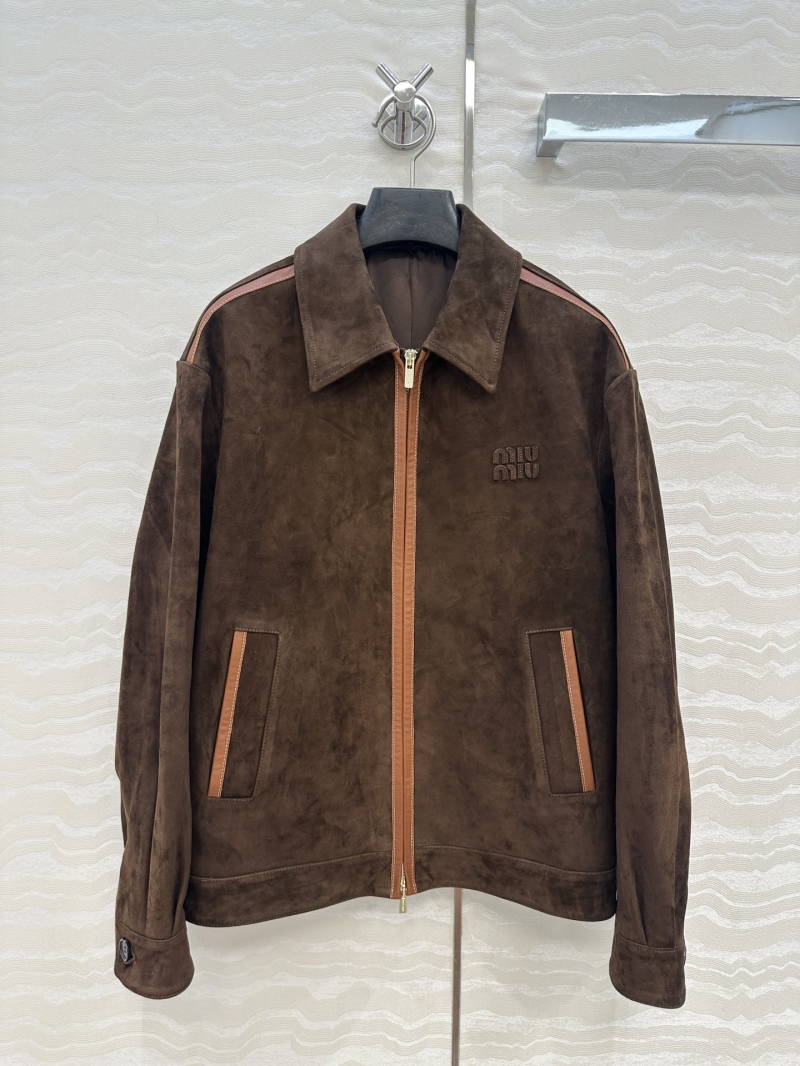 Miu Miu Exclusive Suede Velour Retro Brown Jacket - Luxe Oversized Fit