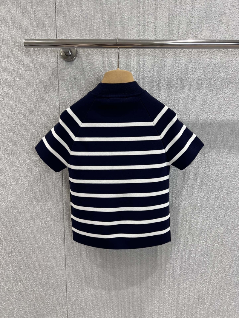 Miu Miu 25SS Blue & White Striped Drop-Shoulder Knit Top - Exclusive Chic Design