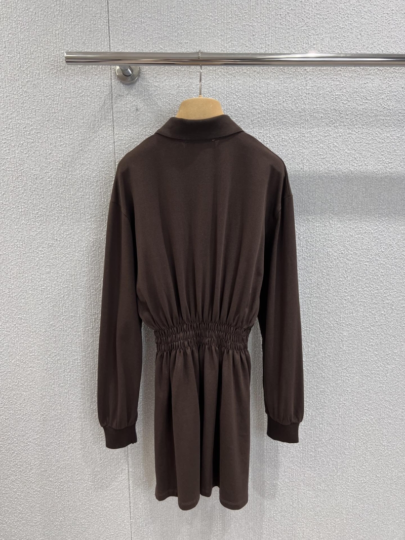 Miu Miu 25SS Spring/Summer Embroidered Polo Dress - Exclusive Casual Long-Sleeve Design