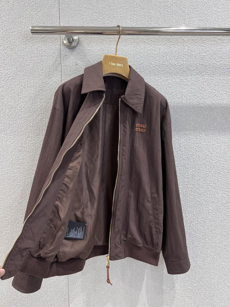 Miu Miu Early Autumn Cocoa Brown Turn-Down Collar Jacket - Exclusive Luxe Design