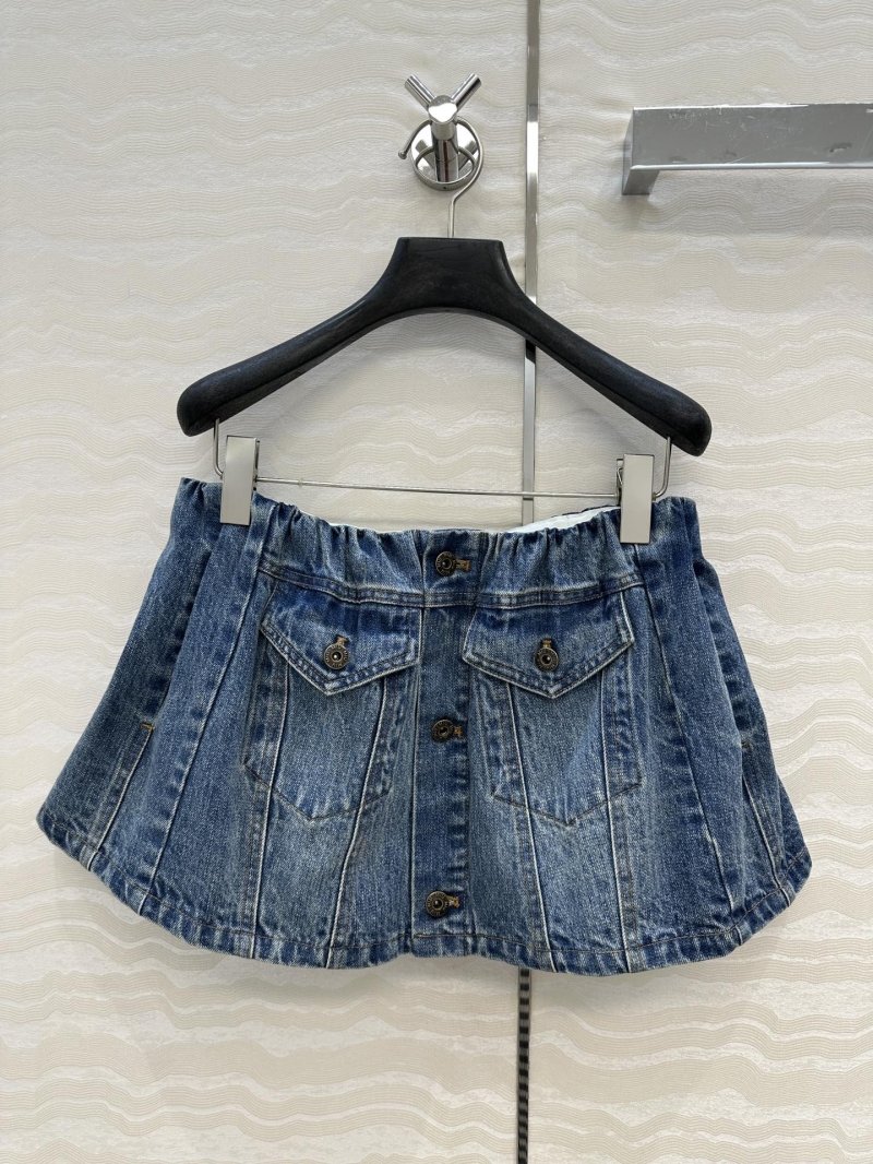 Miu Miu Denim Mini Skirt - Vintage College Style Chic