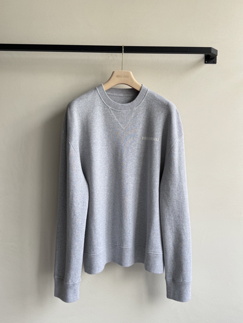 Miu Miu Classic Drop-Shoulder Long Sleeve Hoodie - Luxe Cotton Retro Style