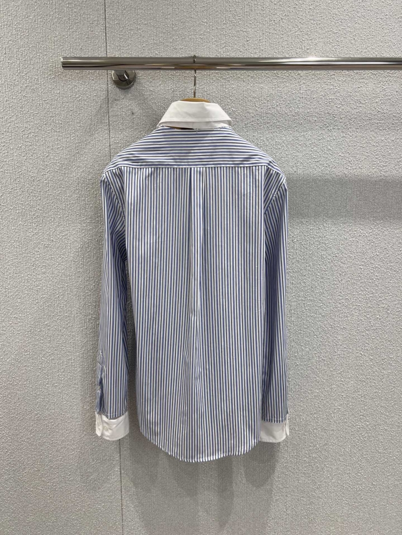 Miu Miu Early Autumn Striped Poplin Long-Sleeve Shirt - Exclusive Luxe Design